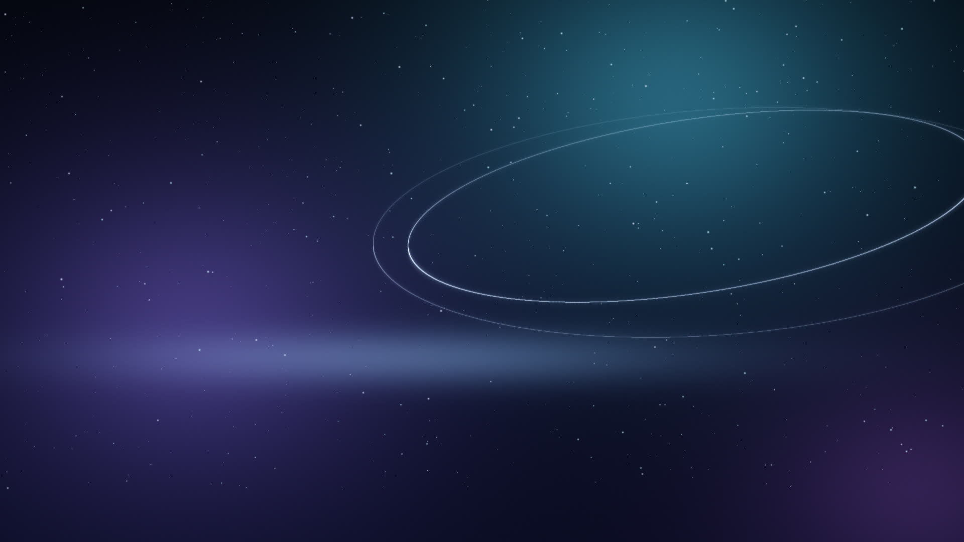 Anello di luce azzurra sospeso in un cielo stellato