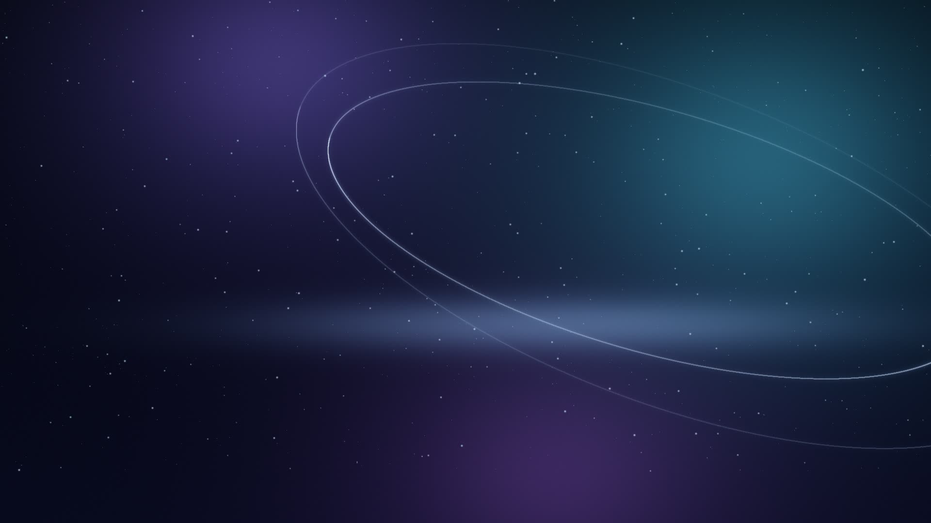 Anello di luce inclinato in un cielo stellato azzurro e viola